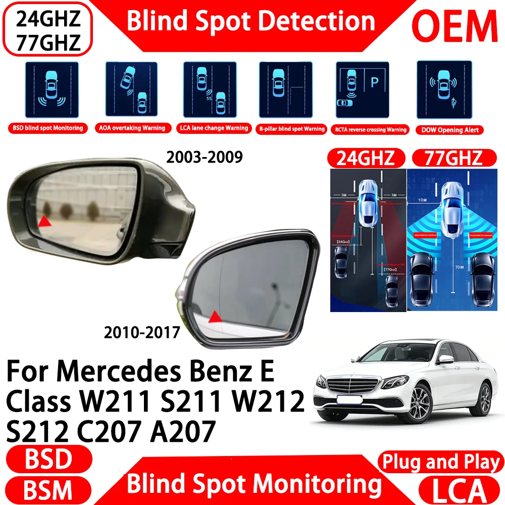 for Mercedes Benz E Class W211 S211 W212 S212 C207 A207 OEM Blind Spot Assist Monitoring Detection System Millimeter Wave Radar