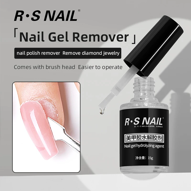 RS NAIL 10ml Nail Glue Remover False Nails Tips Rhinestone Remover Tools Transparent Fast Dissolve Degreaser Liquid Glue