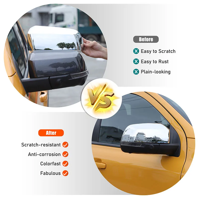 Side Rearview Mirror Cap Mirror Cover Fit For Ford Ranger T9 2023-2024 Reverse Mirror Protection Cover T9 Accessories