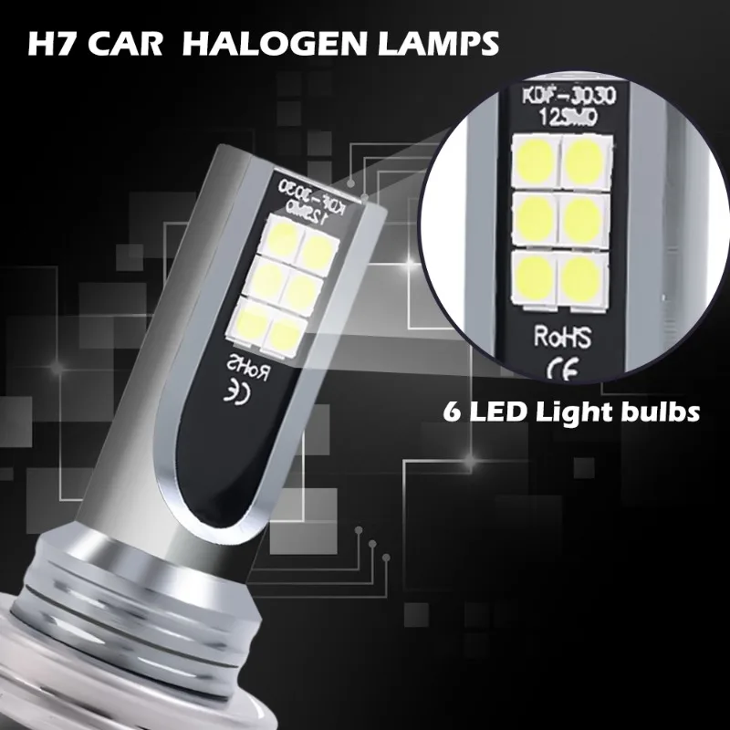 Kit de haz de luces LED de alta potencia para coche, bombillas de faro delantero de coche, Luz antiniebla de coche, 2/1 piezas, H7/H4, 24W, 6500K