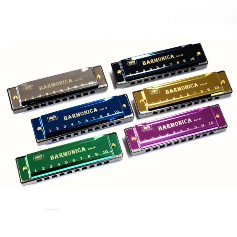 10 Hole Instrument Beginner  Gift Music Instrument Resin Harmonica Early Educational Copper Core Harmonica