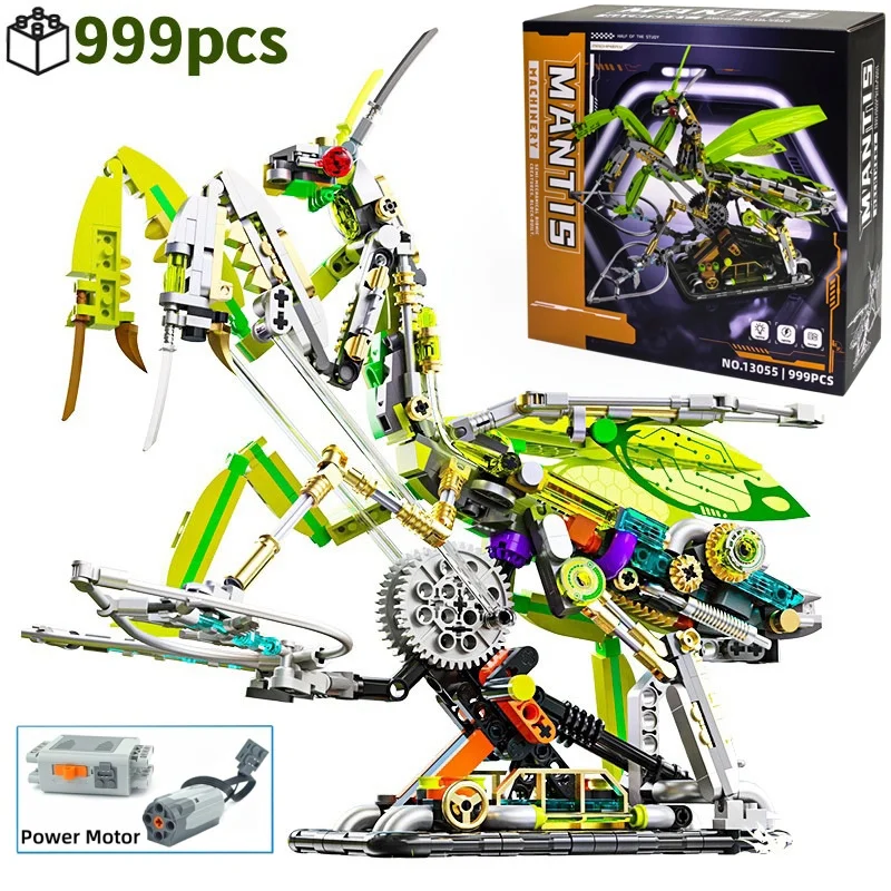 

Механические строительные блоки Богомол, идеи, модель животного, кирпичи, техническое украшение для рабочего стола, сборка, детский подарок на Рождество и день рождения