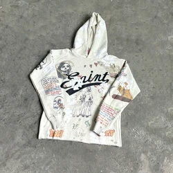 Yao Mode Heilige von Michael Graffiti Kapuze lässig lose Streetwear Luxus Tops Hoodies japanische Overs ize Sweatshirt für Männer