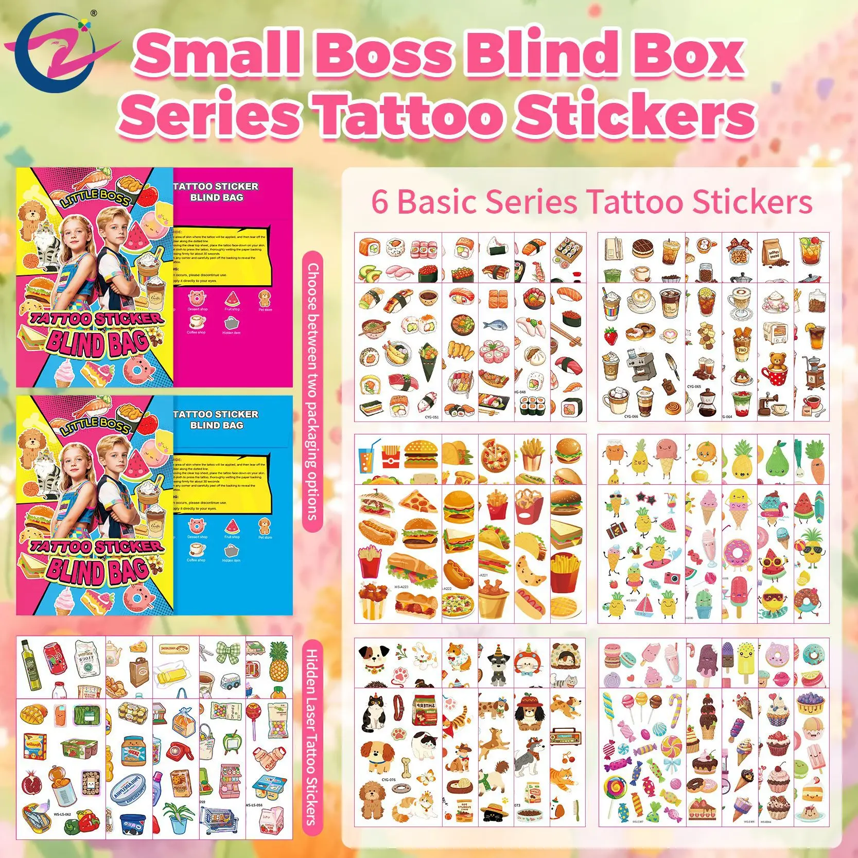 

Z Small Boss Series Temporary Tattoo Stickers Waterproof Sweatproof Cartoon Pattern Blind Box For Body Art Decoration