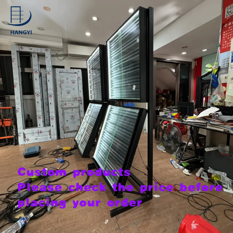 custom.Hangyi.custom Metal Frame Collectible Display Cabinet Acrylic Game Cards Sports Trading Card Showcase With Led Light