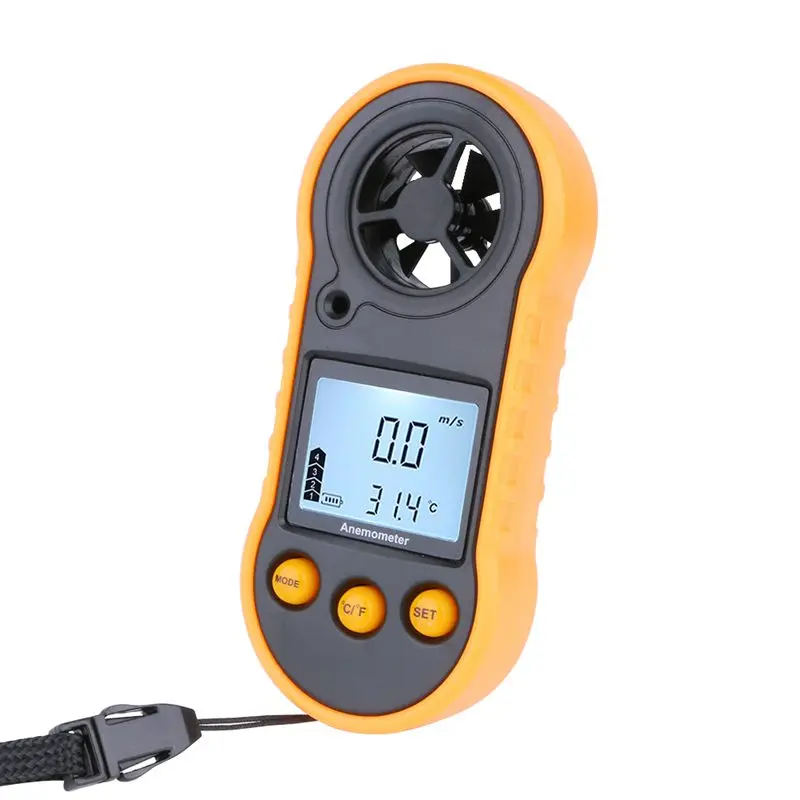 Pocket Digital Anemometer Windsurfing Sailing Kite Flying Air Velocity Guage Tools Airflow Wind Speed NTC Temperature Meter