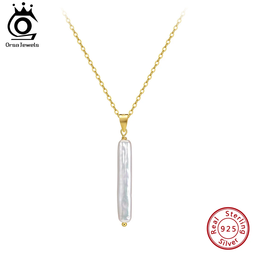 

ORSA JEWELS натуральный жемчуг в стиле барокко, ожерелье ручной работы S925, серебро, колье с пресноводным жемчугом в стиле барокко, цепочка, свадебные украшения GPN91