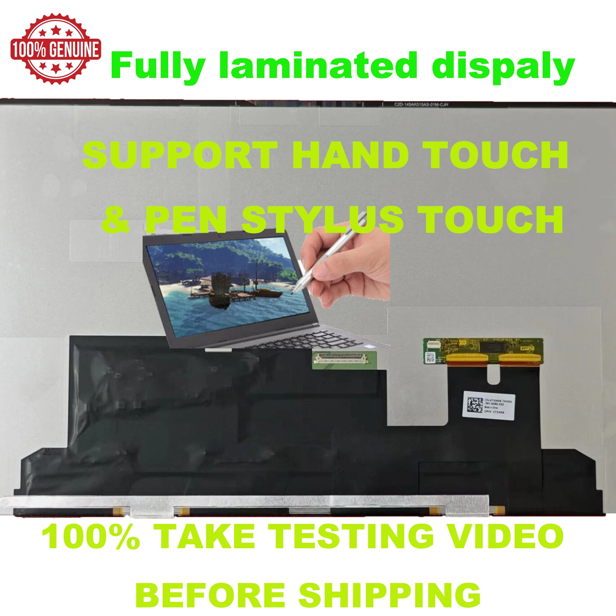 

14.5 inch 3200*2000 3.2k For Dell xps 9400 p184g P184G001 P184G002 ATNA45FB01-0 Replacement Touch Screen OLED Assembly 400 nits