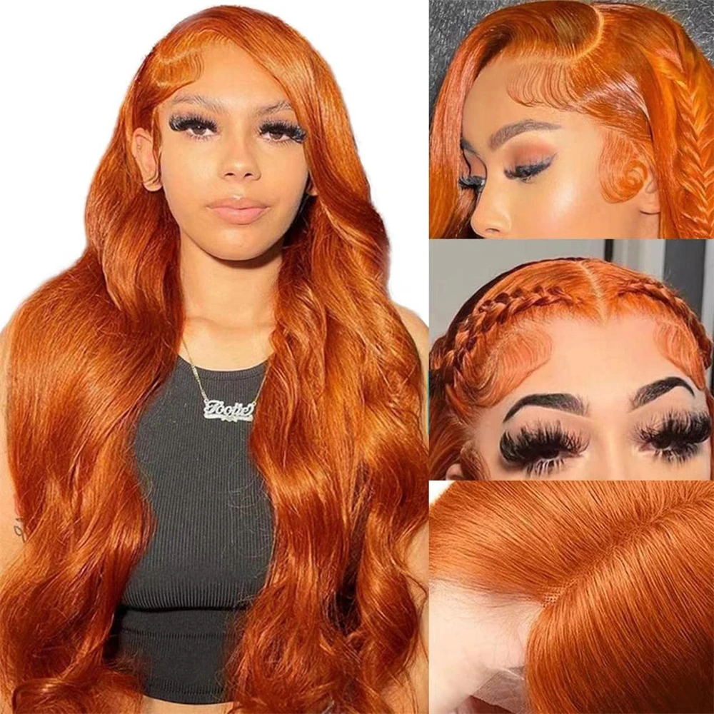 Body Wave 13X6 Hd Lace Frontal Wig Orange Ginger Lace Front Wig Human Hair Hd Lace Wig 13X4 Lace Frontal Human Hair Wigs