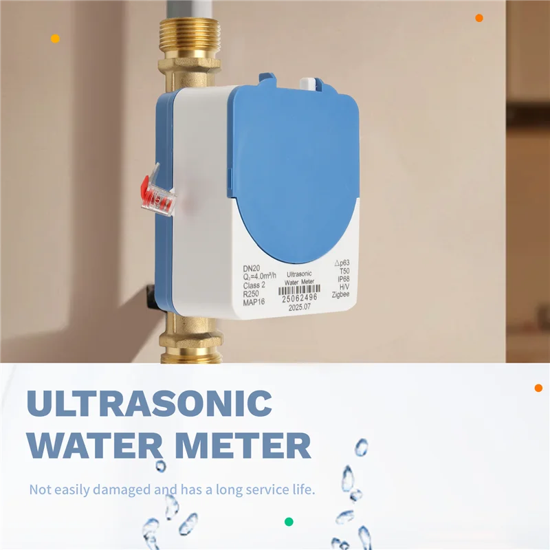 ABZW surveillance du débit d'eau et du consommation Tuya Zigbee compteur d'eau ultrasonique intelligent DN20 LCD affichage numérique IP68 étanche
