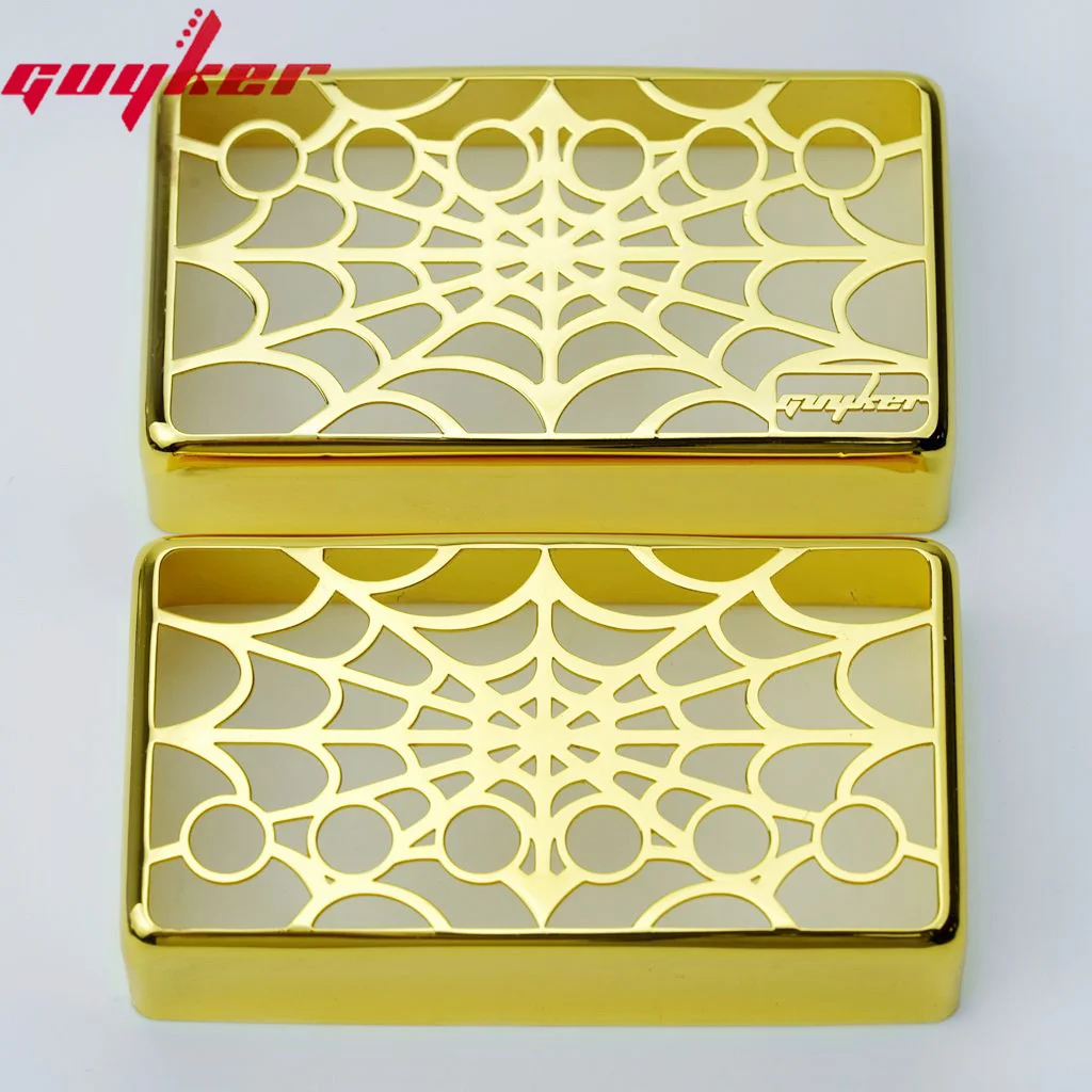 Guyker Humbucker Pickup Cover Cupronickel 50mm and 52mm Pole Spacing Spider Web Out Pickups Frame Set  For LP Guitar PC009