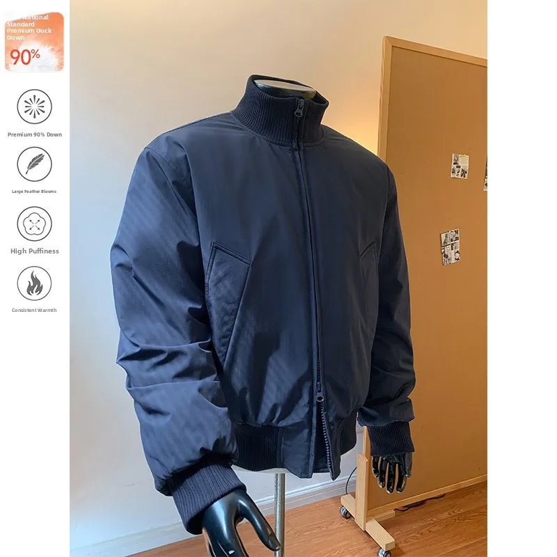 

Men's down Jaet ort Padded Coat Warm Du down Loose Fit Stand Collar Pilot Jaet Urban Casual Sle Zipper Closure