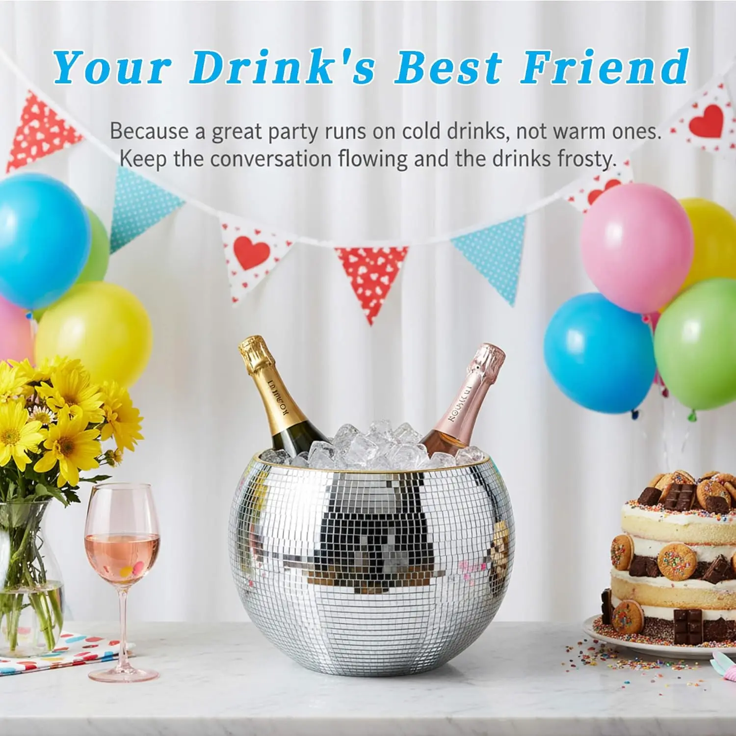 

1Pcs Mirror Disco Ball Candlestick Glass Candle Holders Desktop Ornaments for 70s Disco Theme Birthday Wedding Party Decoration