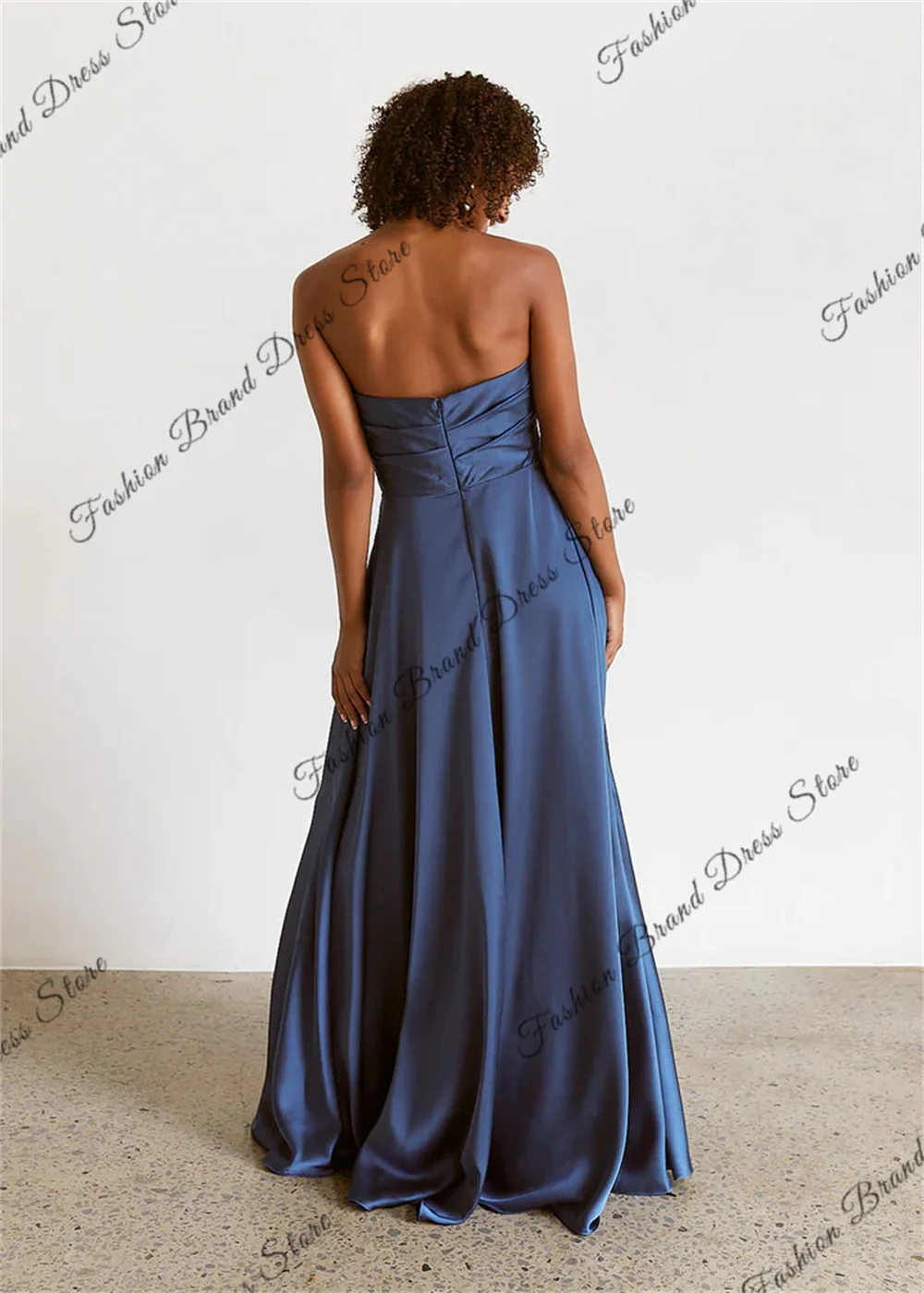 Elegant Satin Sweetheart Pleated Corset Prom Dresses Sleeveless Backless Formal Evening Party A-line Long Bridesmaid Gowns 2024