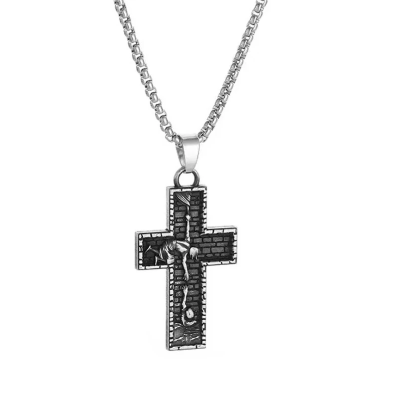 Unisex Crosses Charm Pendant Necklace with Sturdy Alloy Special Gifts Accessory for Religious Occasions Daily Use