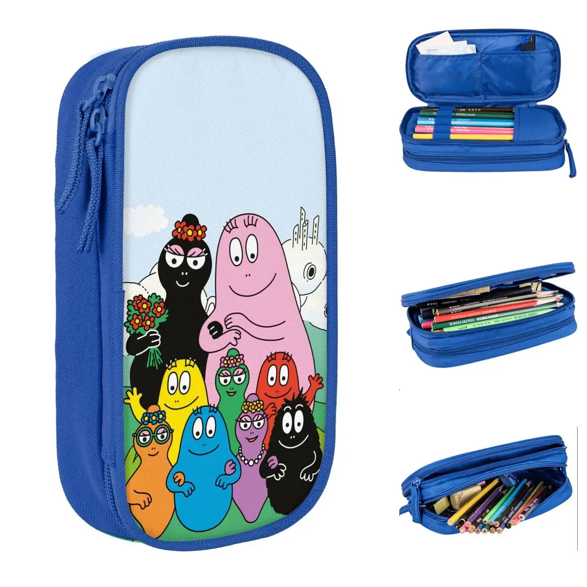 

Les Barbapapa Family Pencil Cases Cute Cartoon Pen Box Bag for Student Large Storage School Supplies Cosmetic Pencilcases