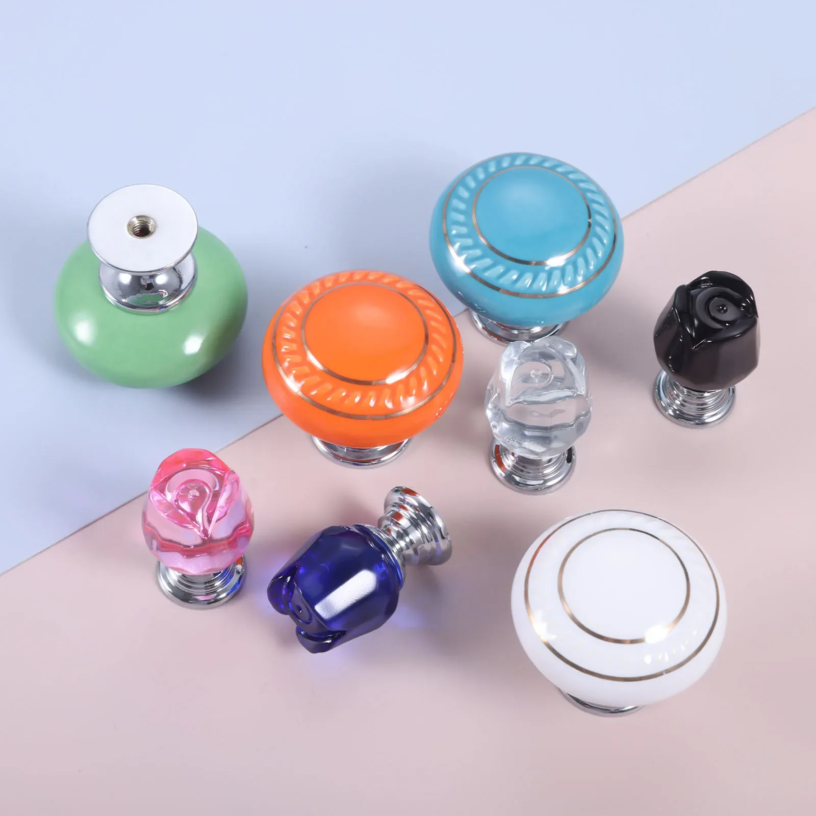 1pc Toilet Press Button Nail Protector Rose Shaped /Round Bathroom  Water Press Flush Buttons Home Tool Drawer Handle