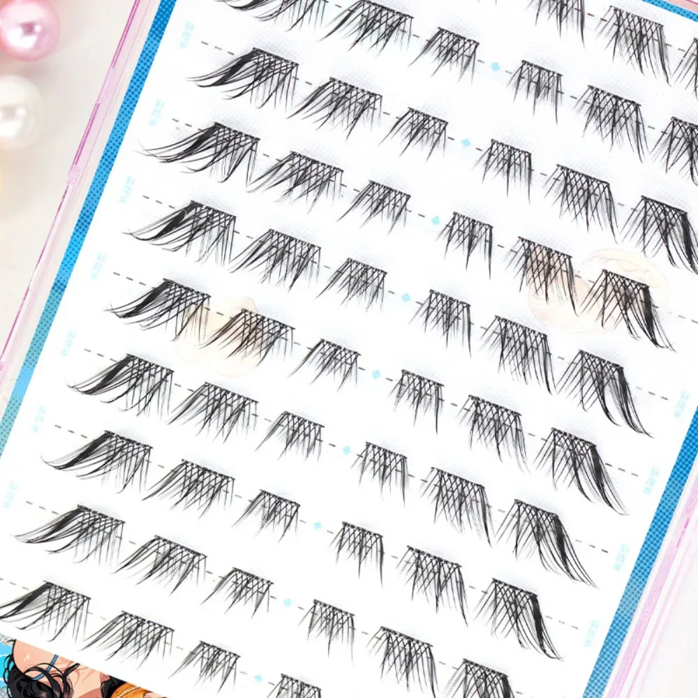 

10 Rows Cluster False Eyeslashes Extension Natural Individual Lashes Self Adhesive Fake Eyelash Slanted Flying Fox Makeup