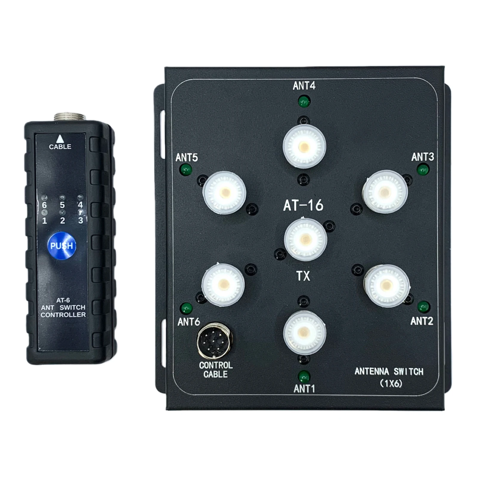 

6-канальный коаксиальный переключатель для антенн 1.8МГц-55МГц, комплект для удаленного управления антеннами, коаксиальный разветвитель-переключатель, инструмент для передачи высокой мощности 800 Вт PEP