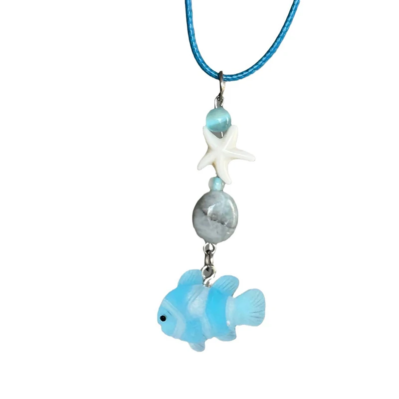 Koreanische Art Mode Cartoon Goldfisch Anhänger Halskette Seil Kette niedlichen Meeres tier Halskette für Frauen Schmuck Zubehör