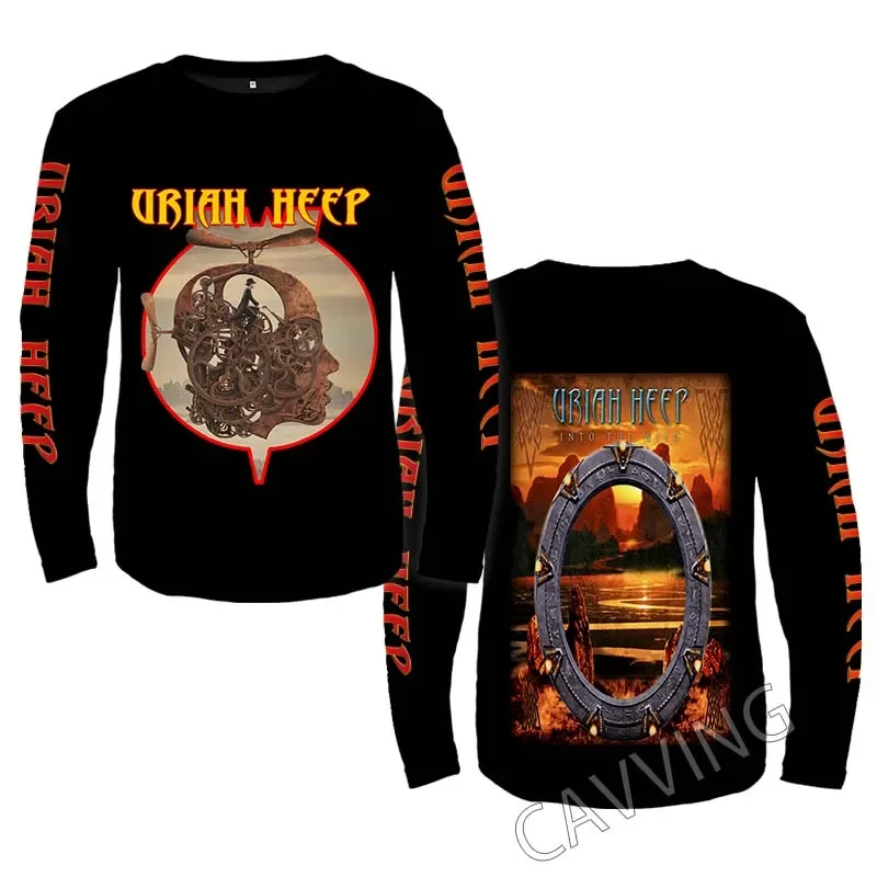 Mode baru dicetak Uriah Heep Band Crewneck Sweatshirt atasan Gothic pakaian katun Harajuku Unisex pakaian pria M3