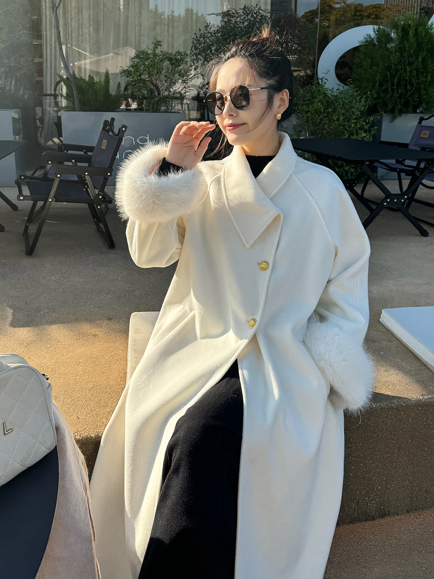 

Двустороннее женское пальто Camere Sve, свободное зимнее новое шерстяное пальто, корейская одежда для поездок на работу, Faion