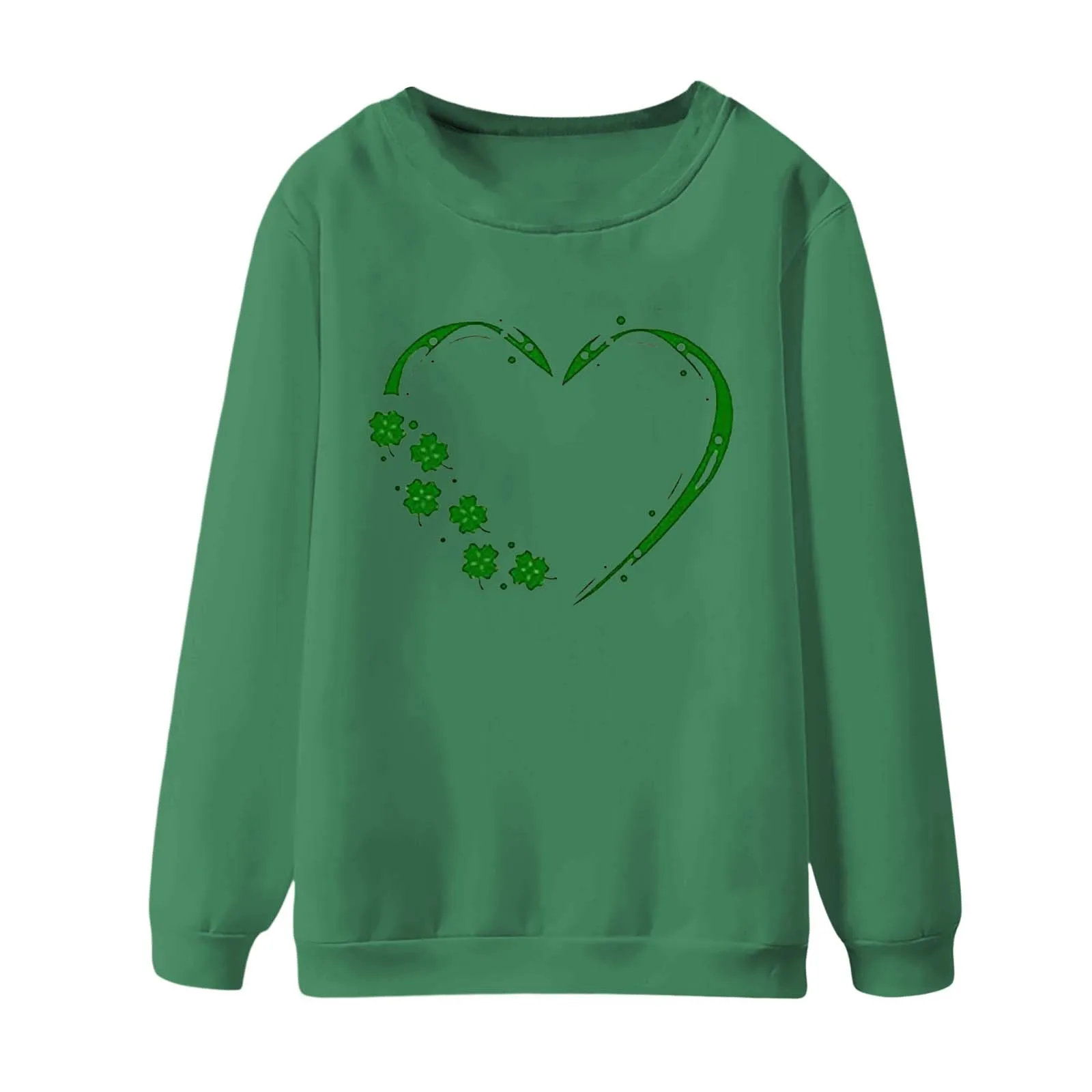 Elegant Holiday Hoodies Men Women Artistic Heart Connect With Clover Print Pullover Female Trendy Cozy Streetwear St Pat Clothes