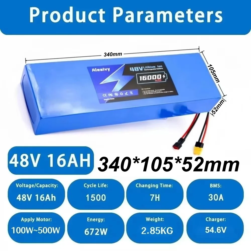 13S5P 48V 16000mAh 18650 Lithium Battery Pack Built-in BMS for Kugoo M4 M4Pro MaxSpeed 54.6V Electric Scooter.