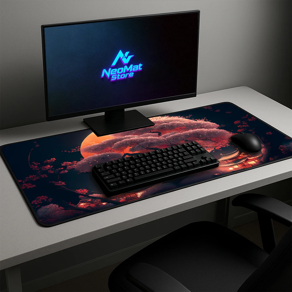 Black Mouse Mat Landscapes Mause Pad Gamer Room Decoration Keyboard Support Protector Desk Accessories Rubber Carpet for Mouse