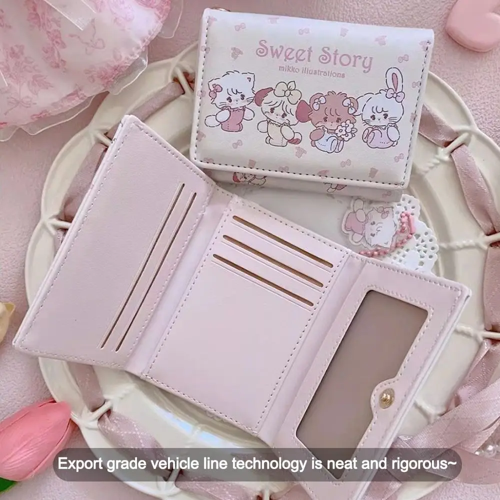 Fashion PU Leather Short Wallet Cartoon Mikko Money Bag Coin Purse Women Girl