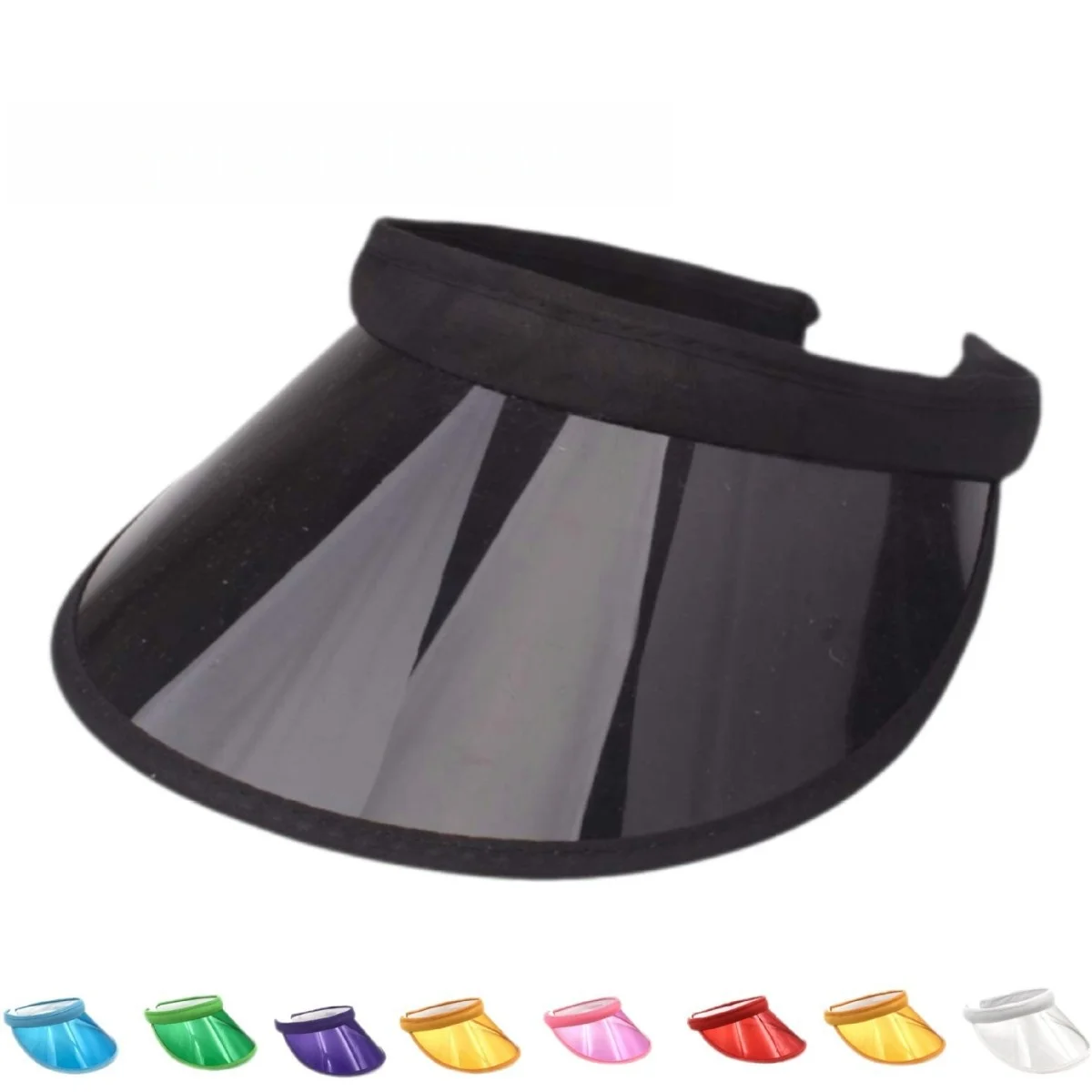 Modische Sommer-Outdoor-Sport-Sonnenschutzkappe Unisex Transparenter Plastik-Visor-Hut Bonbonfarbener PVC-Sonnenschutzhut UV-Schutzhut – Detail 1