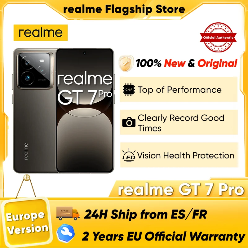 Realme GT 7 Pro 5G Smartphone Snapdragon 8 Elite 6.78 ''120Hz écran OLED écologique 120W SUPERVOOC 50MP caméra NFC GPS Version mondiale