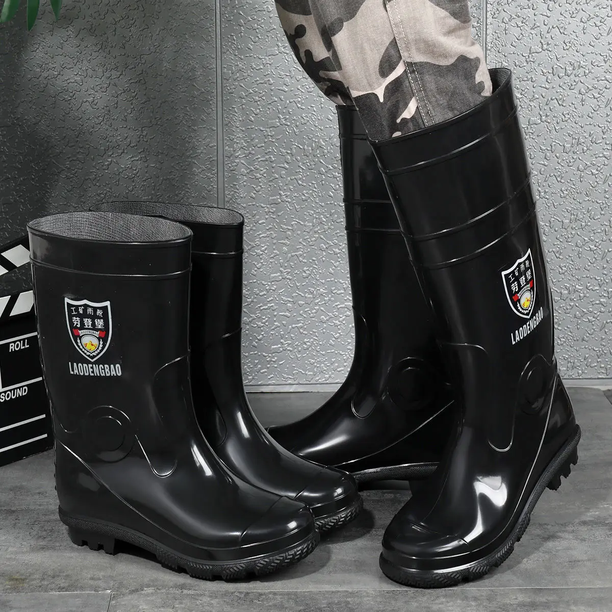 أحذية مطر مطاطية مقاومة للماء للرجال، أحذية عمل قصيرة للمطبخ مضادة للانزلاق، أحذية مائية مضادة للانزلاق للاستخدام المنزلي