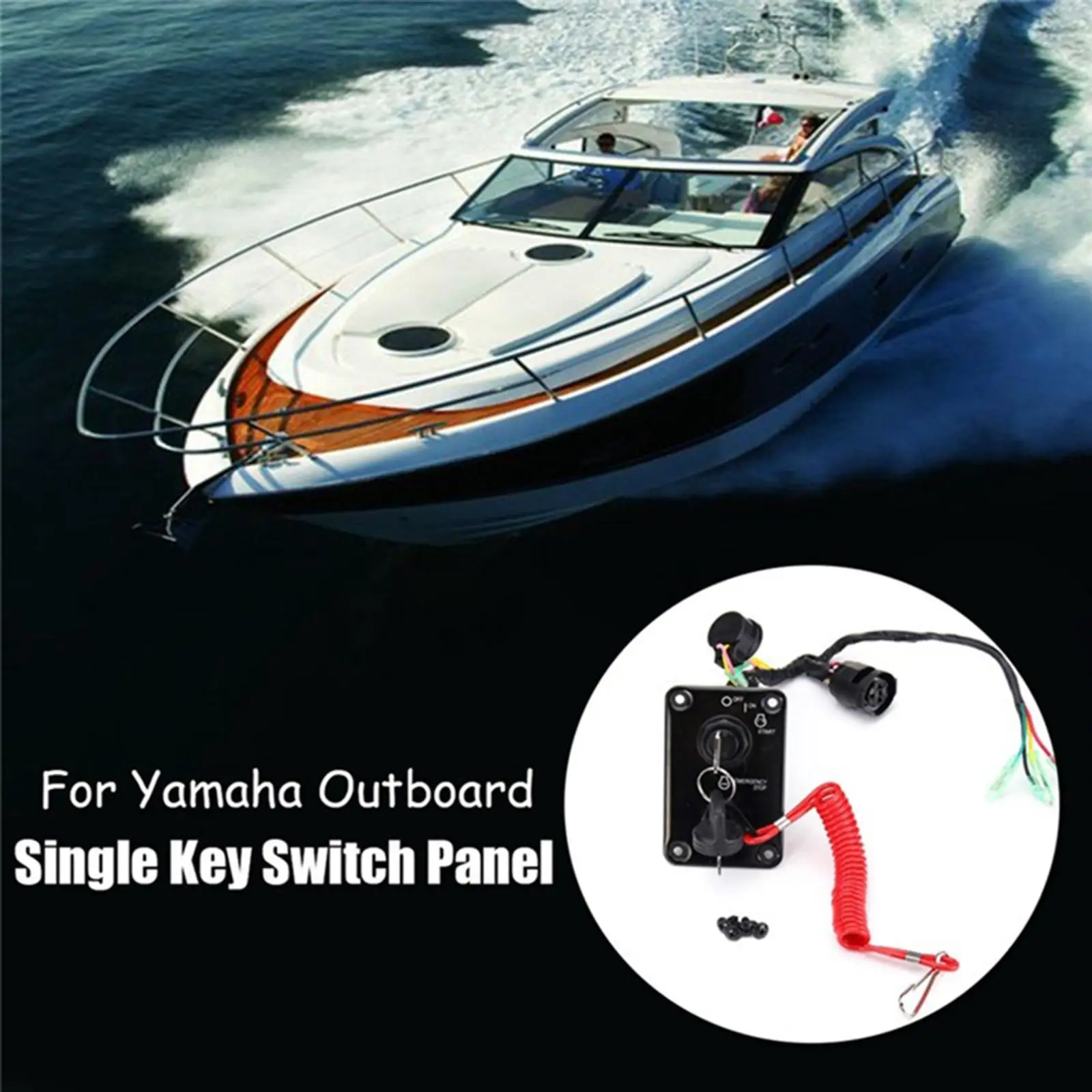 Single Engine Key Switch 704825701200, ,704825701100 Replacement Mechanical Outboard Motors Assembly Panel for Boat