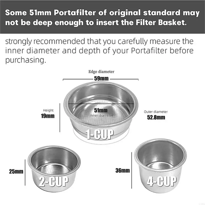 L8re SET INEXO DESPRESSO ACCESORY ACCESORIO SET 51 mm café semiautomático en polvo con filtro tazas doble doble