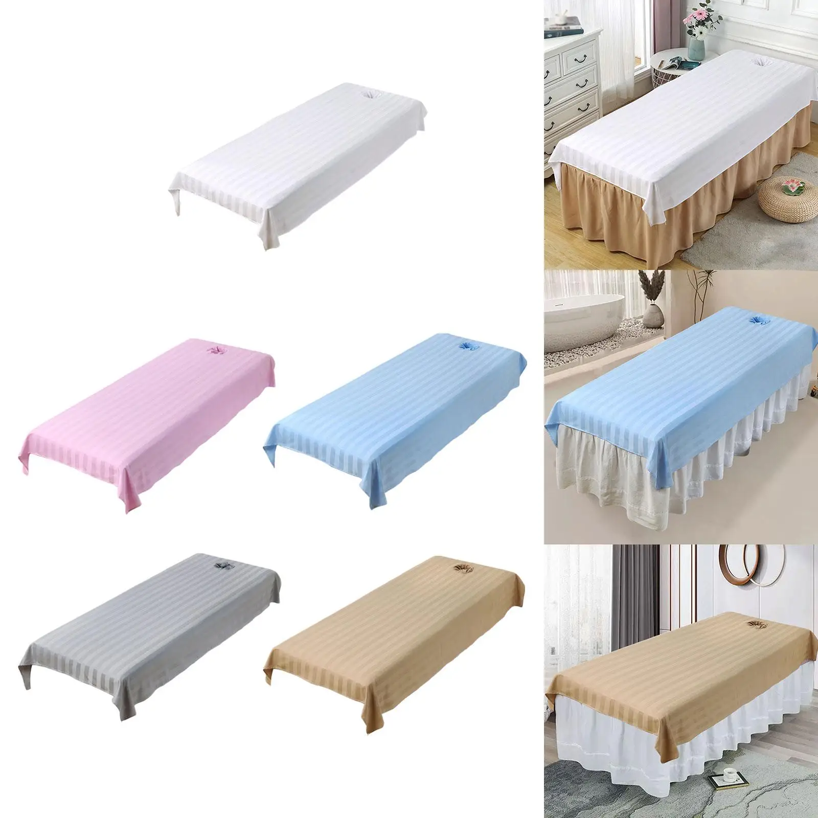 Massage Table Sheet Reusable Professional Breathable Tools Accessories Washable Massage Couch Cover Flat and Fitted Sheet