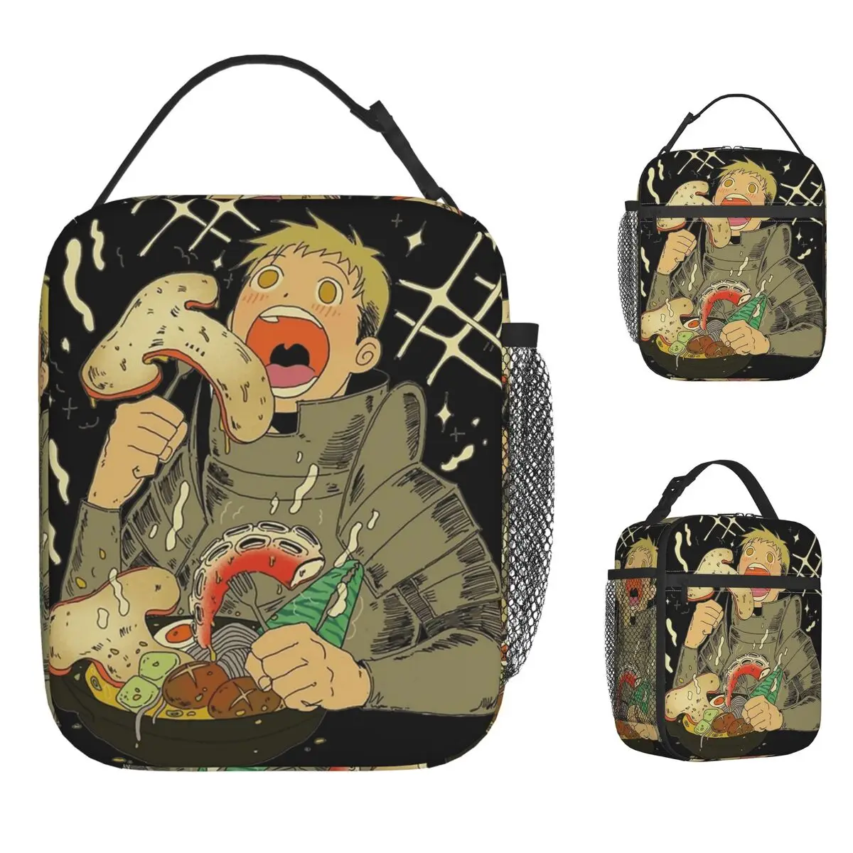 

Delicious In Dungeon Lunch Bag Vintage Lunch Box Office Portable Insulated Cooler Bag Waterproof Print Thermal Lunch Bags