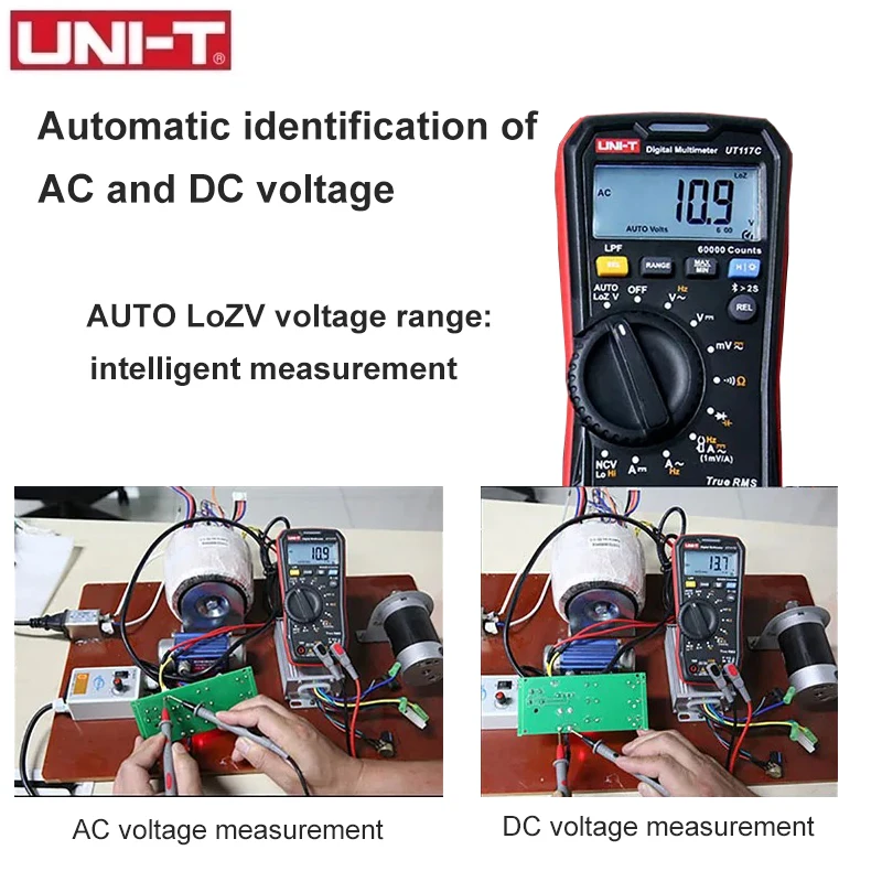 UNI-T UT117C Professional Digital Multimeter High-precision True RMS 60000 Count AC/DC Voltmeter Ammeter Frequency Meter