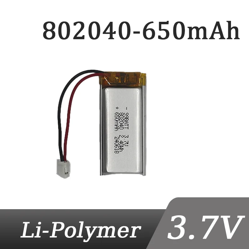 z.ШВ 802040   Baterai Lithium Polimer 650MAh Dapat Diisi Ulang dengan Steker PH 2.0Mm 2Pin untuk Tablet Aquecedores De Mãoera Gravador