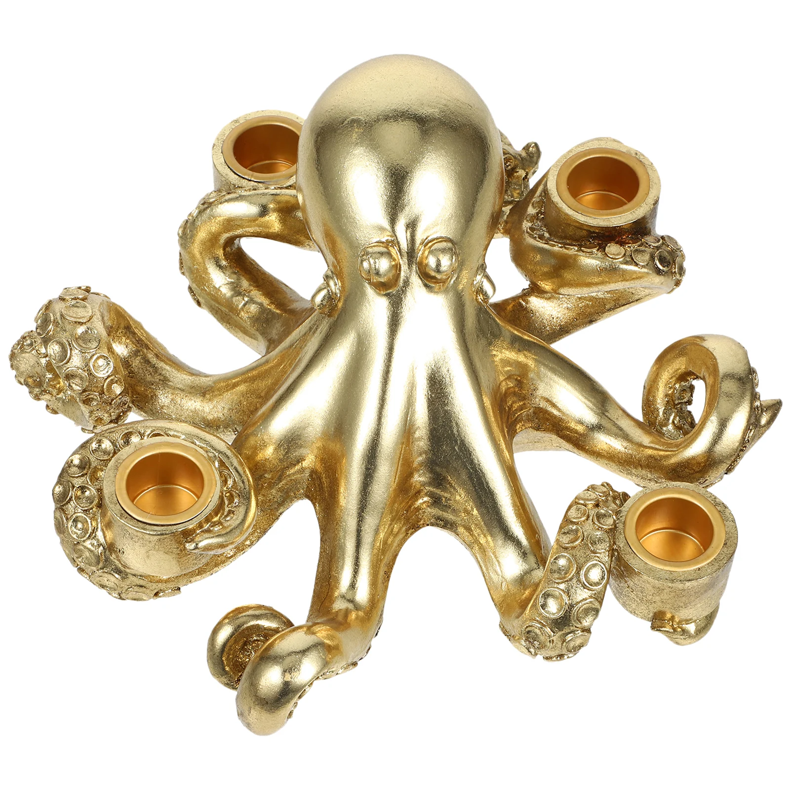 

Resin Octopus Shaped Pillar Candlestick Animal Statue Decorative Desktop Holder Stable Base Unique Gift For Table