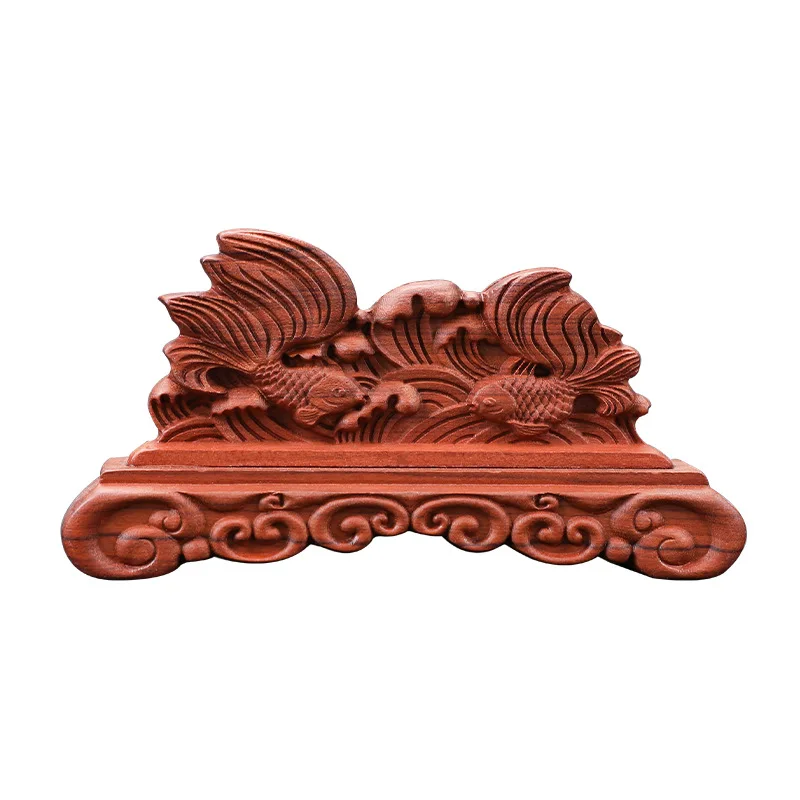 Double-sided Finely Carved Wooden Comb Hair Comb Holder Classical Wooden Comb Base