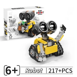 217pcs City Technical Cute Robot Cartoon Figure Building Blocks New Creative Blocks Model Birthday Diy  Bricks Toys for Kids