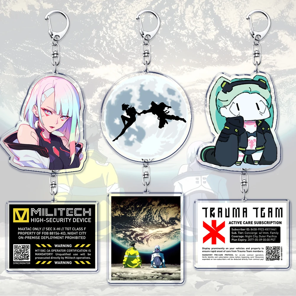 Llaveros de Anime Cyberpunk para mujer, accesorios para bolso, Edgerunners, Rebecca, Lucy, Gloria, Faraday, joyería, regalos para seguidores y amigos