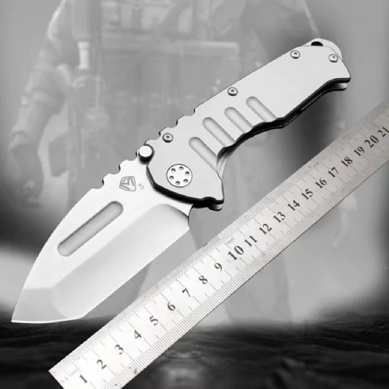 Outdoor Folding Knife Folding Knife High Hardness D2 All Steel Folding Pocket Knife Camping Defense Knife Fruit Knife