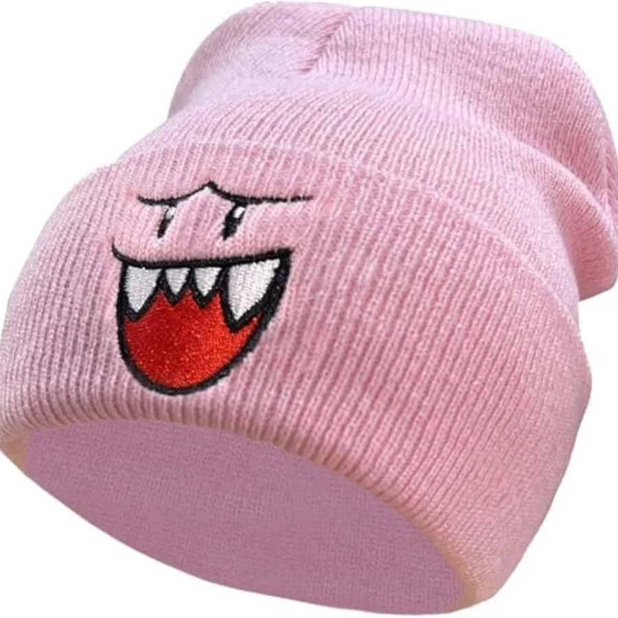1 knitted hat Cozy Happy Face Embroidered Knitted Hat - Cute Warm Winter Hat for Men, the Perfect Christmas Gift