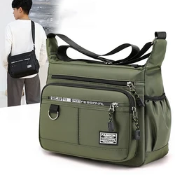 2024 nuevos bolsos cruzados para hombre, bolsos de hombro de nailon para hombre, bolsos de mensajero para niño, bolsos de hombre para viaje, bolso grande informal gris