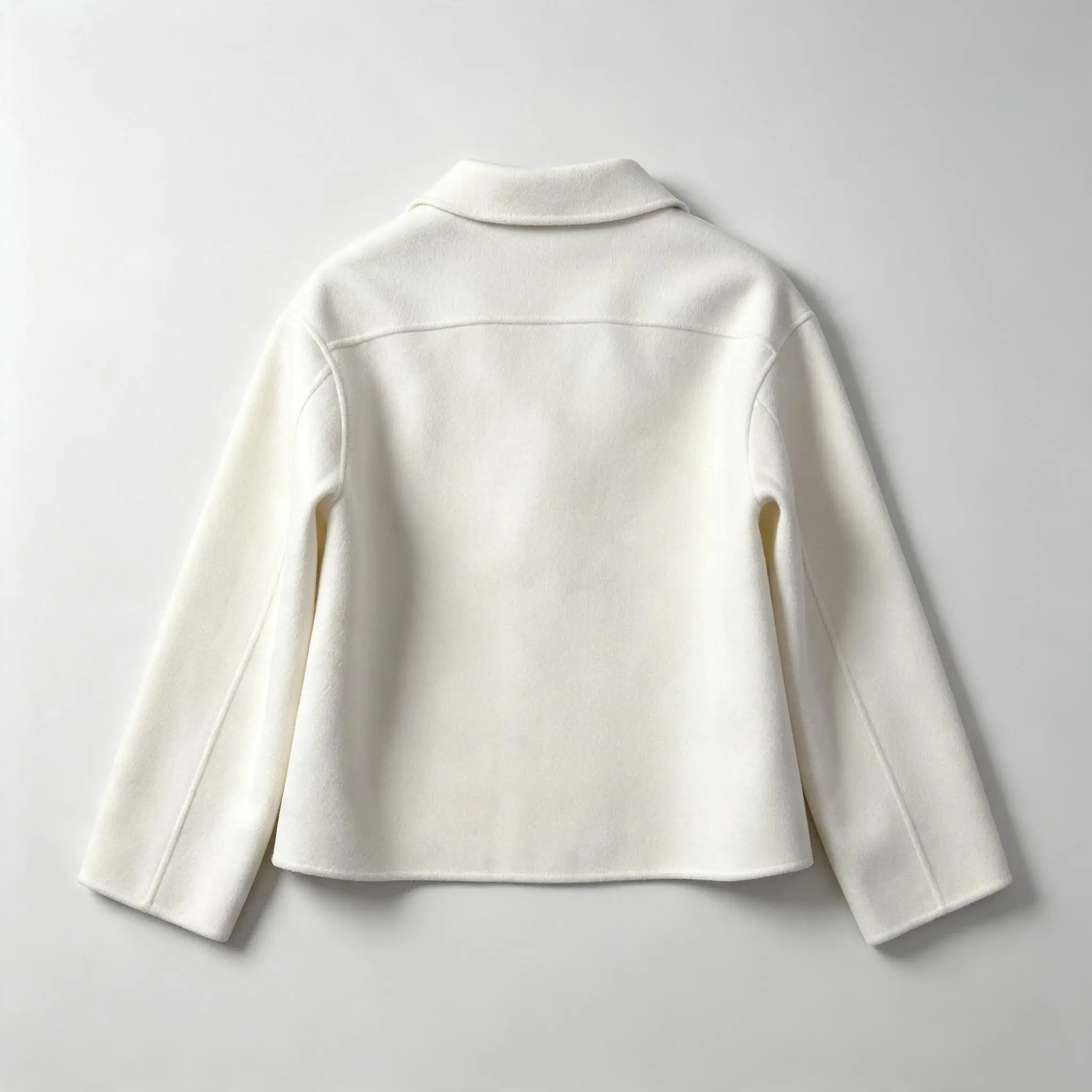 Luxury Soft Cropped Woolen Coat Vintage Buckle Overcoat