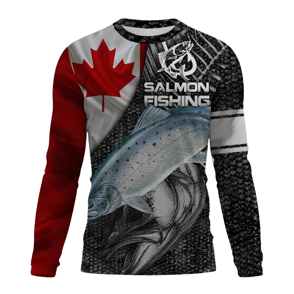 

Новая футболка для любителей рыбалки, весенне-осенняя мужская одежда для отдыха с круглым вырезом, футболка с графическим принтом рыбы