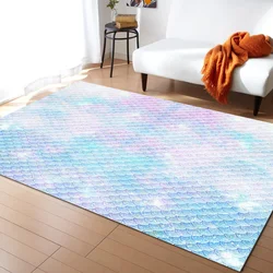 Mermaid Scales Beautiful Bedroom Round Rugs Living Room Decor Queen Size   Right Angle