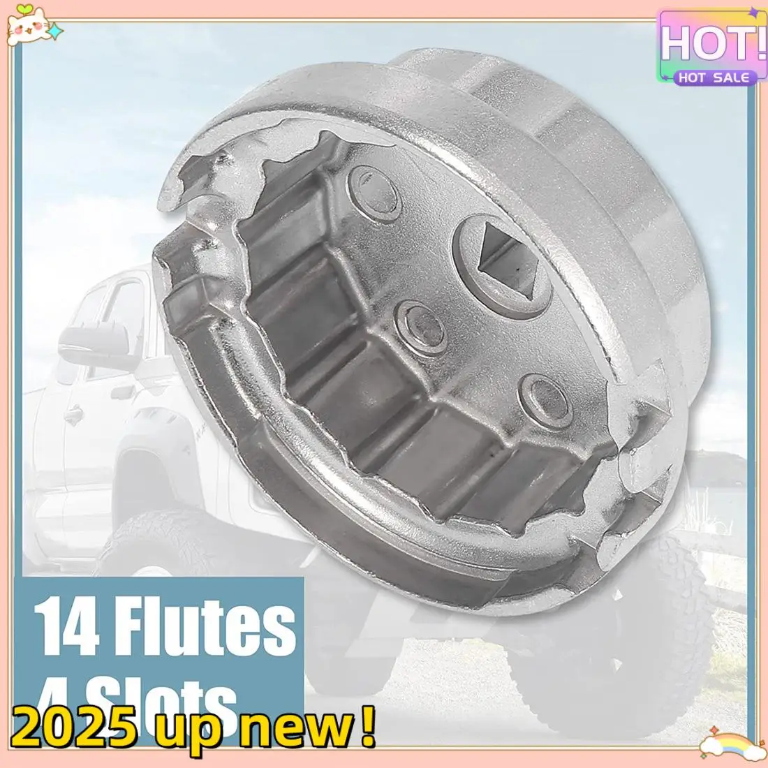 

Superior Quality-Oil Filter Cap Wrench 14 Flutes 4 Slots Removal Tool For Toyota Camry RAV4 Highlander 2.5L-5.7L Engine